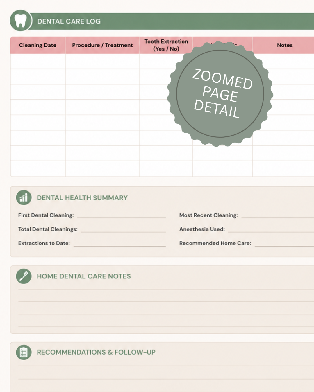 Planner page 6